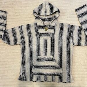 Striped Black and White Women's Hoodie size S